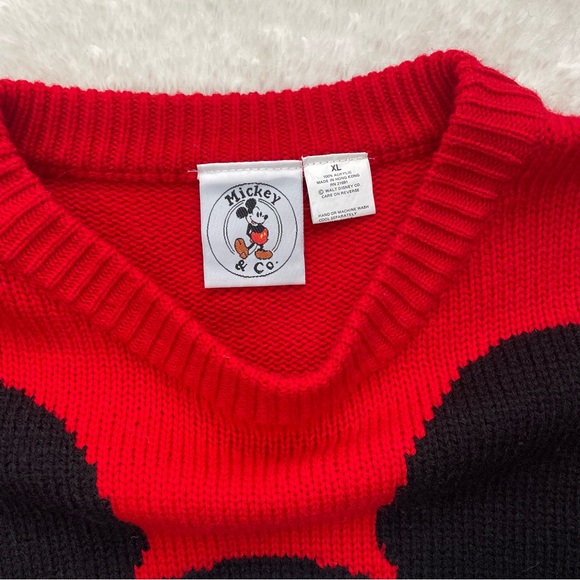Vintage Mickey Mouse black and red stripe knit sweater - Picture 3 of 5